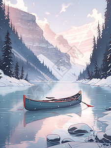 冬日寂静之湖光山色背景图片