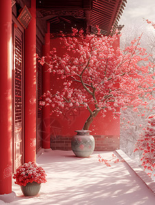 古雅之美红墙白雪图片