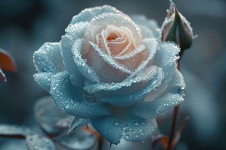 玫瑰中的冰蓝色碎片图片