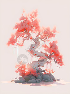 中国风树在空灵环境中图片