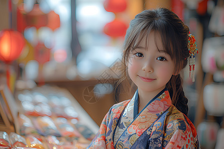 春节可爱的小女孩图片