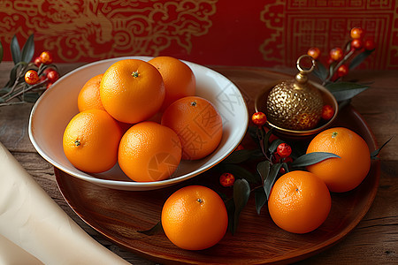 春节福气的橙子背景图片