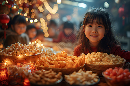 春节的食物背景图片