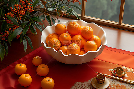 新年摆放的橘子图片