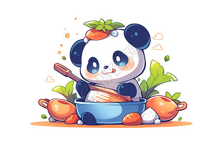 欢乐熊猫大厨背景图片