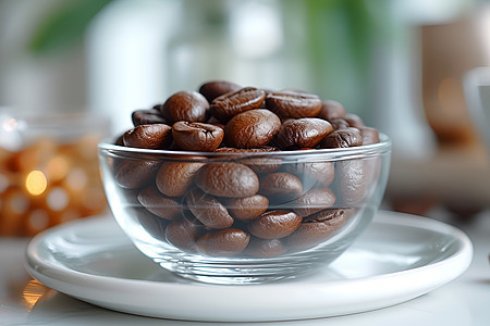 新鲜烘培的咖啡豆背景图片
