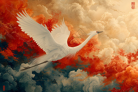 飞跃云间的自由之鸟图片