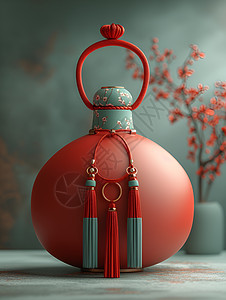 红色中国吉祥袋背景图片