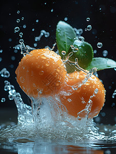 柚子溅水背景图片