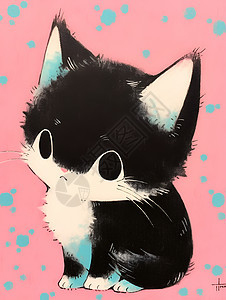 黑白的宠物猫猫背景图片