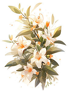 白色的花束背景图片