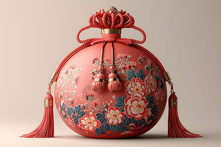 鲜艳精致的中国福袋图片