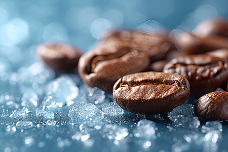 咖啡豆的超现实世界图片