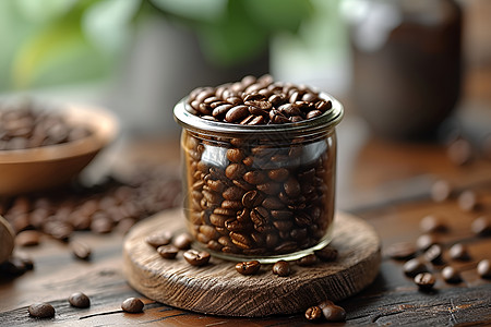 咖啡豆俯视淡雅咖啡时光背景