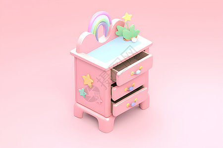 粉色玩具梳妆台图片