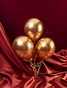 金色气球装饰背景图片