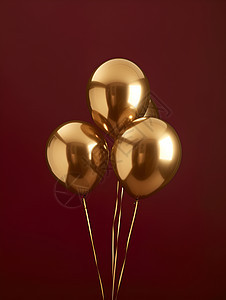 四个金色的气球背景图片