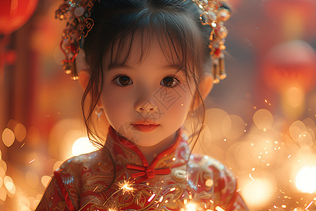 传统节日的女孩图片