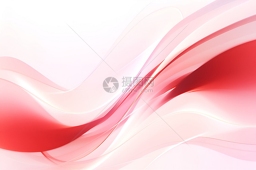 晶莹透明的红白色抽象波纹图片