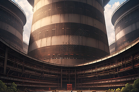 巨型制冷塔工业科技高清图片