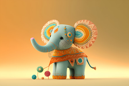 可爱的玩偶大象背景图片