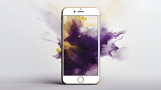手机屏幕的紫色背景图片