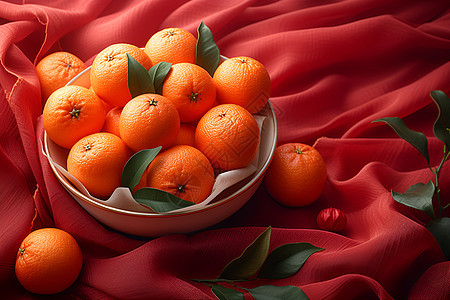 盘子上甘甜的橘子背景图片