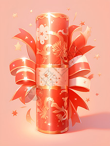 红蓝花火与礼盒背景图片