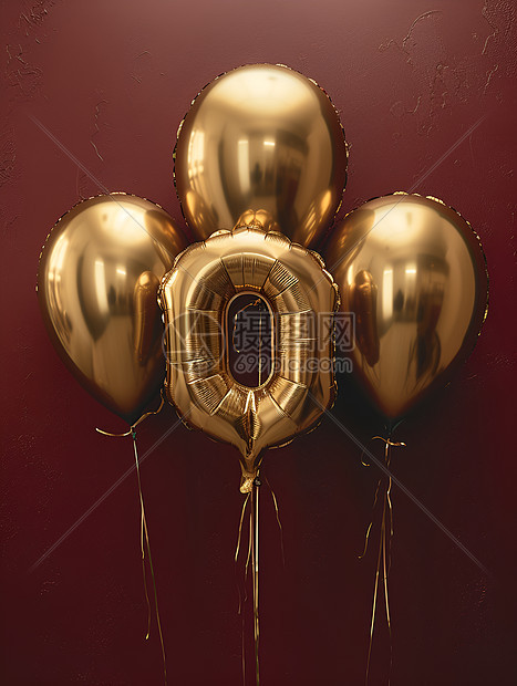 充气金色气球图片