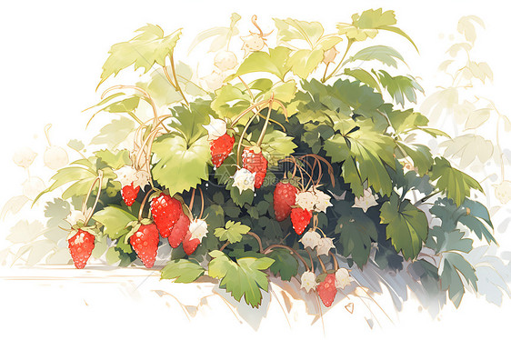 红彤彤的草莓图片