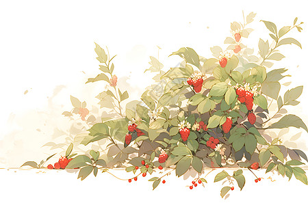 红浆果丛图片