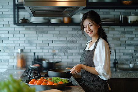 女性烹饪图片