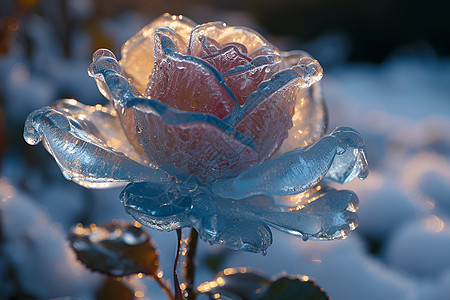 蓝色冰玫瑰图片