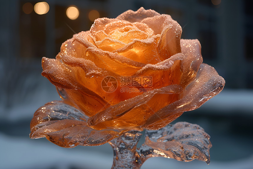 黄色冰玫瑰图片