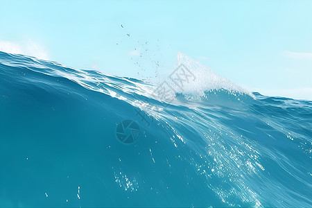 海中掀起的波浪图片