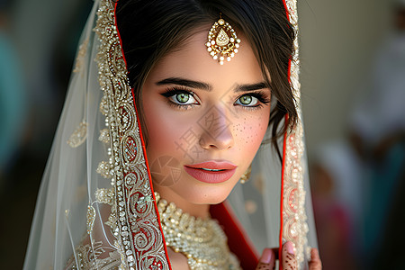 民族风的美丽新娘背景图片
