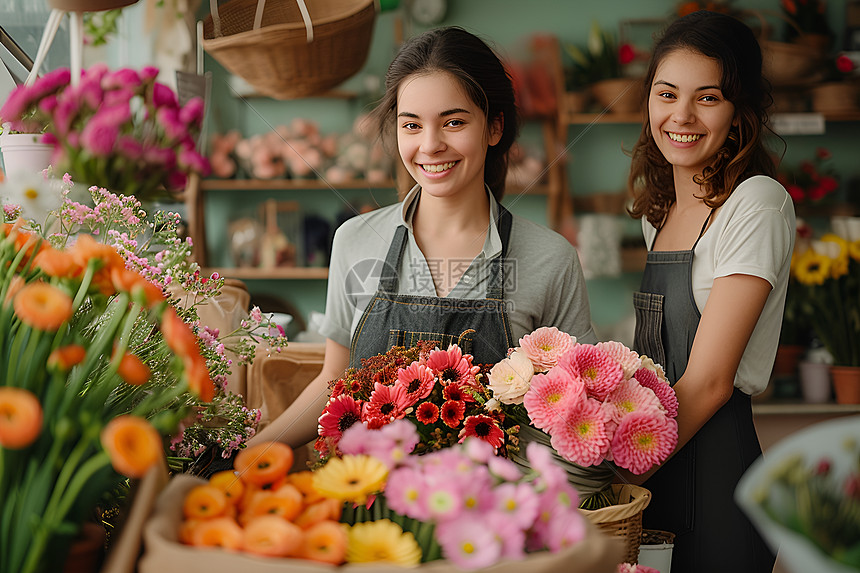 花店工作人员图片