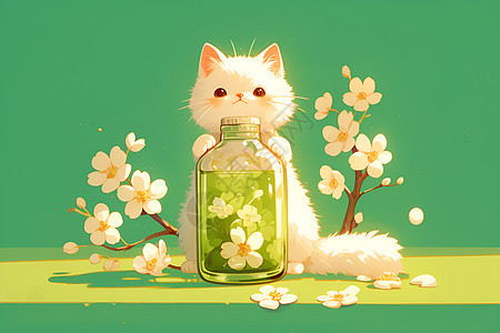 神奇猫咪与花瓶图片