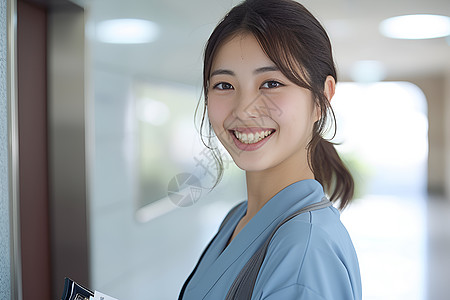 女士背包微笑的女人背景