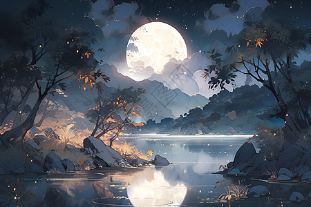 中秋夜明月背景图片
