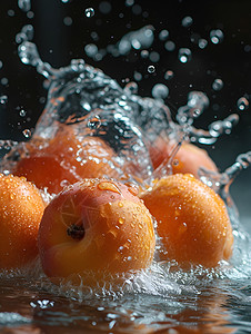水中的杏子图片