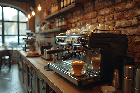 餐厅里的咖啡机高清图片