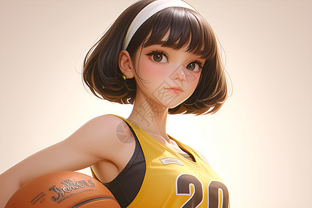 抱篮球的漂亮女孩图片