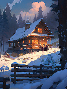 冬日仙境之旅背景图片