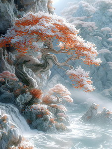 中国梦幻之树背景图片