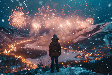 新年烟火绽放图片