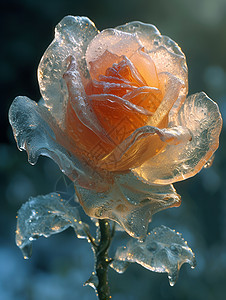 雕冰而成的玫瑰图片