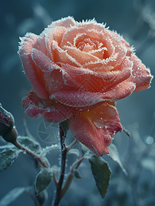 冰雕花中的玫瑰图片