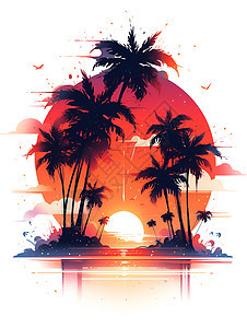 热带日落色调背景图片