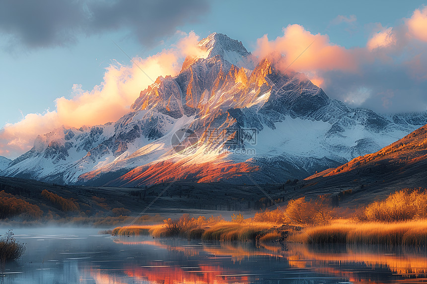 高山雪峰图片